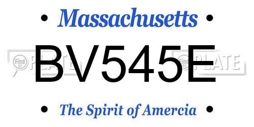 BV545E Massachusetts License Plate