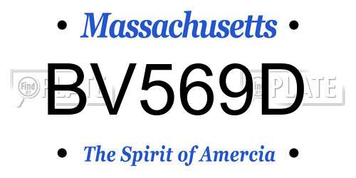 BV569D Massachusetts License Plate