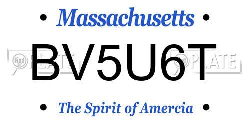 BV5U6T Massachusetts License Plate