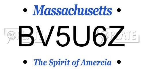 BV5U6Z Massachusetts License Plate