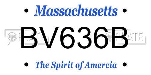 BV636B Massachusetts License Plate
