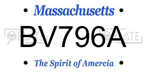 BV796A Massachusetts License Plate