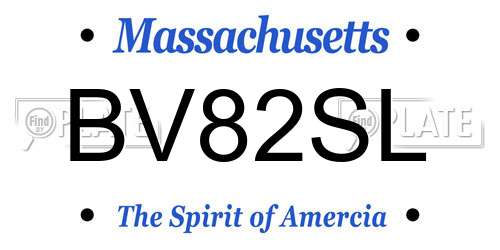 BV82SL Massachusetts License Plate