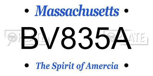 BV835A Massachusetts License Plate