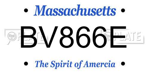BV866E Massachusetts License Plate