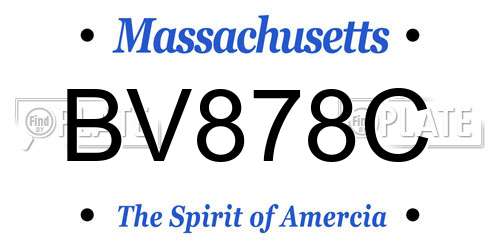BV878C Massachusetts License Plate