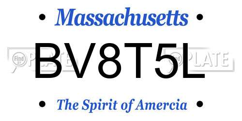BV8T5L Massachusetts License Plate