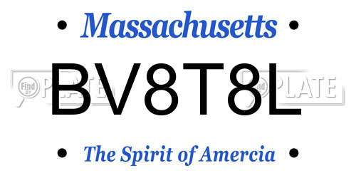 BV8T8L Massachusetts License Plate