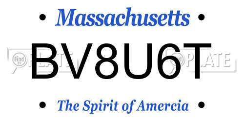 BV8U6T Massachusetts License Plate
