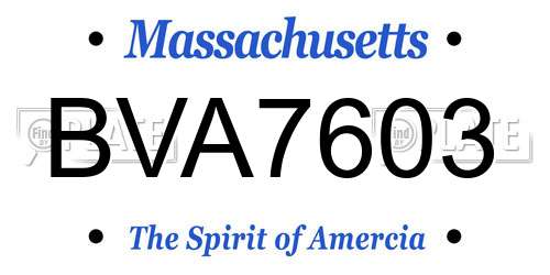 BVA7603 Massachusetts License Plate