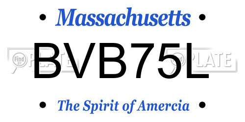 BVB75L Massachusetts License Plate
