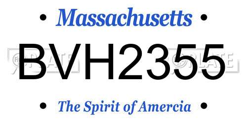 BVH2355 Massachusetts License Plate