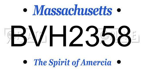 BVH2358 Massachusetts License Plate
