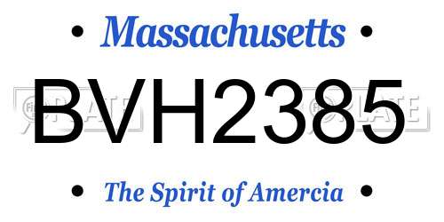 BVH2385 Massachusetts License Plate