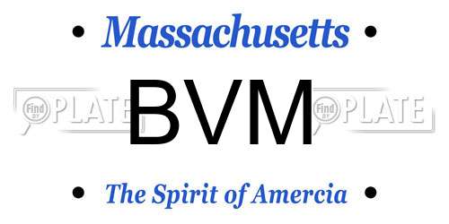 BVM Massachusetts License Plate