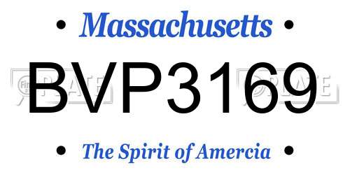 BVP3169 Massachusetts License Plate