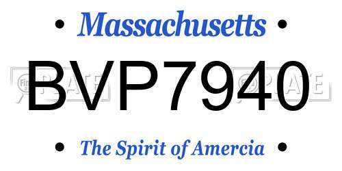 BVP7940 Massachusetts License Plate