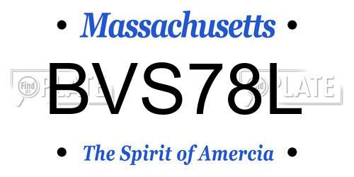 BVS78L Massachusetts License Plate