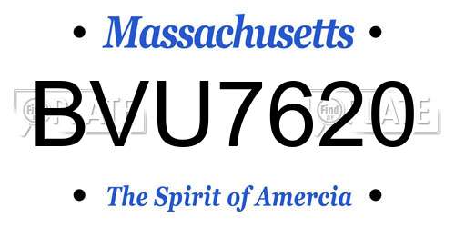 BVU7620 Massachusetts License Plate