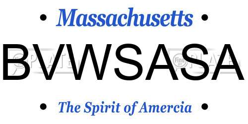 BVWSASA Massachusetts License Plate