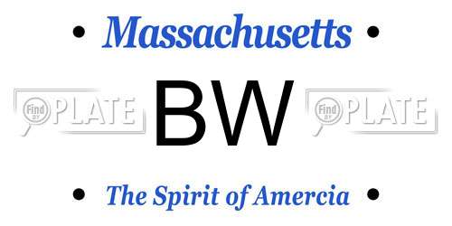 BW Massachusetts License Plate