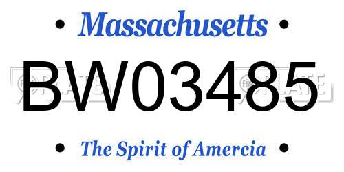 BW03485 Massachusetts License Plate