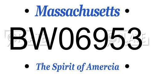 BW06953 Massachusetts License Plate