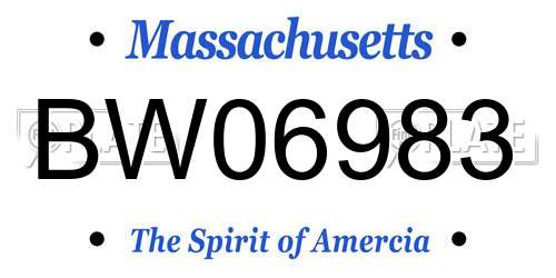 BW06983 Massachusetts License Plate