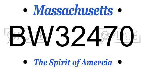 BW32470 Massachusetts License Plate