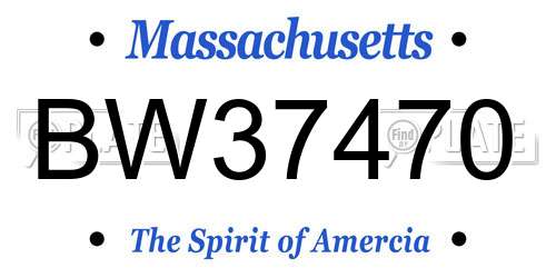BW37470 Massachusetts License Plate