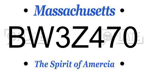 BW3Z470 Massachusetts License Plate