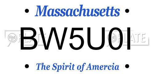 BW5U0I Massachusetts License Plate