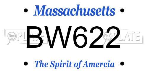 BW622 Massachusetts License Plate