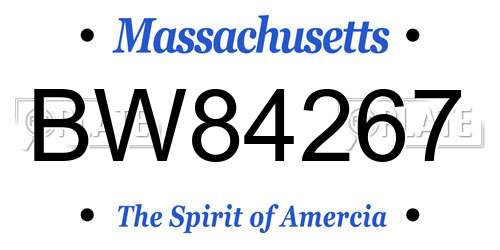 BW84267 Massachusetts License Plate