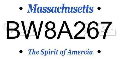 BW8A267 Massachusetts License Plate