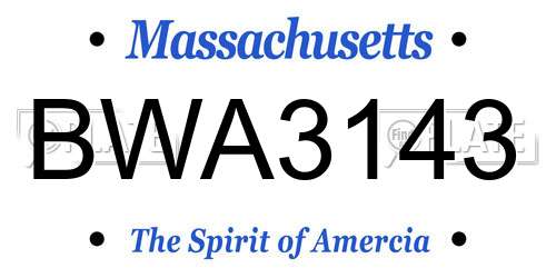 BWA3143 Massachusetts License Plate