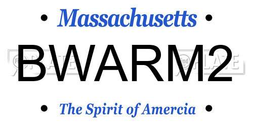 BWARM2 Massachusetts License Plate