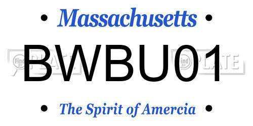BWBU01 Massachusetts License Plate