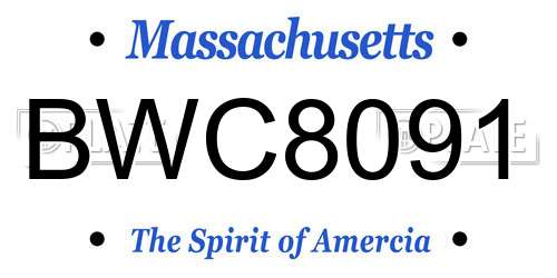 BWC8091 Massachusetts License Plate