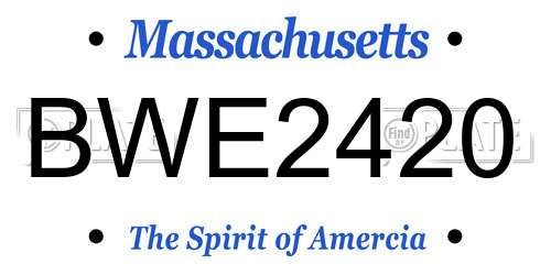 BWE2420 Massachusetts License Plate