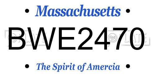 BWE2470 Massachusetts License Plate