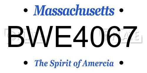 BWE4067 Massachusetts License Plate