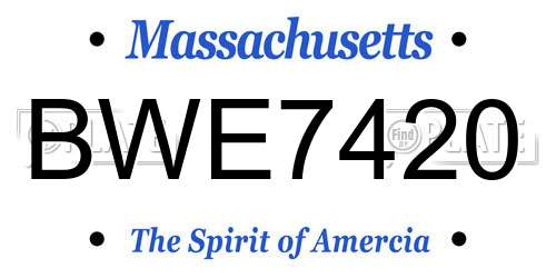 BWE7420 Massachusetts License Plate