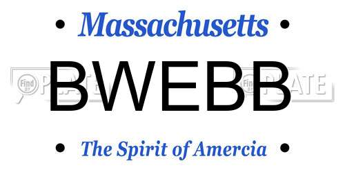 BWEBB Massachusetts License Plate