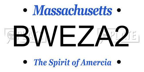 BWEZA2 Massachusetts License Plate
