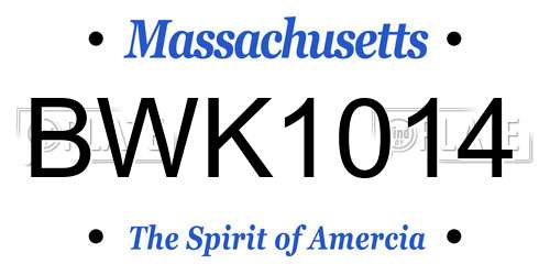 BWK1014 Massachusetts License Plate