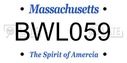 BWL059 Massachusetts License Plate