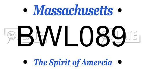 BWL089 Massachusetts License Plate