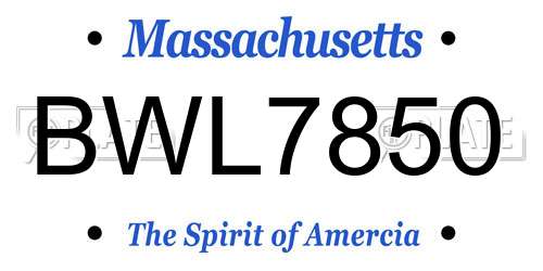 BWL7850 Massachusetts License Plate