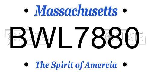 BWL7880 Massachusetts License Plate